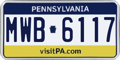 PA license plate MWB6117