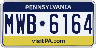 PA license plate MWB6164