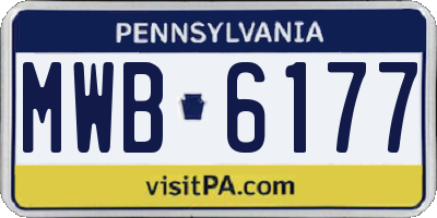 PA license plate MWB6177