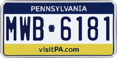 PA license plate MWB6181