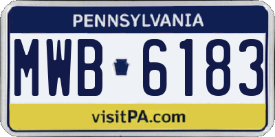 PA license plate MWB6183