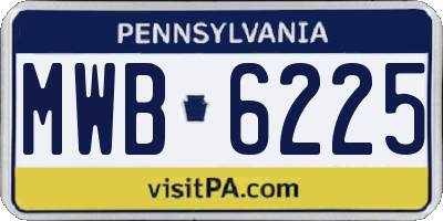 PA license plate MWB6225