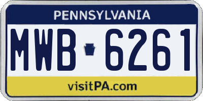 PA license plate MWB6261