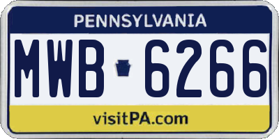 PA license plate MWB6266