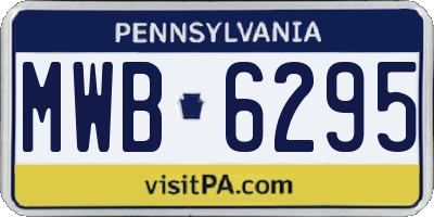 PA license plate MWB6295