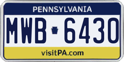 PA license plate MWB6430