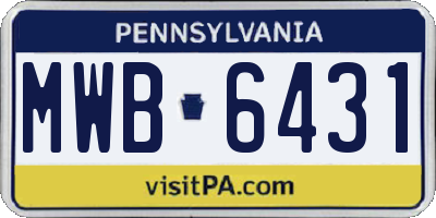 PA license plate MWB6431