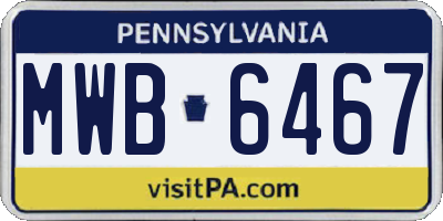 PA license plate MWB6467
