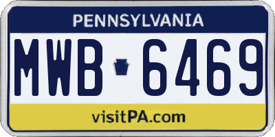 PA license plate MWB6469