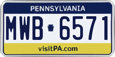 PA license plate MWB6571