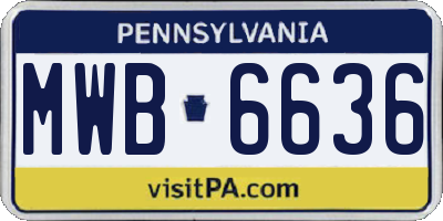 PA license plate MWB6636