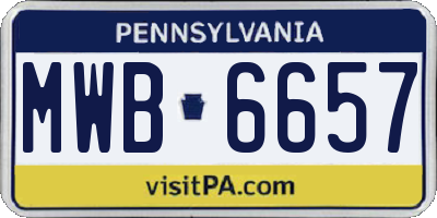 PA license plate MWB6657