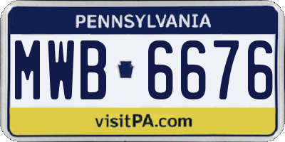 PA license plate MWB6676