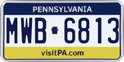 PA license plate MWB6813