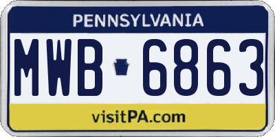 PA license plate MWB6863