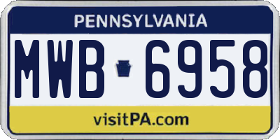 PA license plate MWB6958