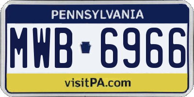 PA license plate MWB6966