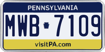 PA license plate MWB7109