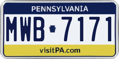 PA license plate MWB7171