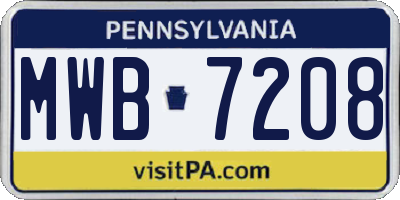 PA license plate MWB7208
