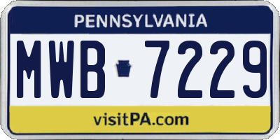 PA license plate MWB7229