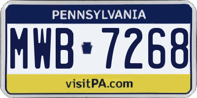 PA license plate MWB7268