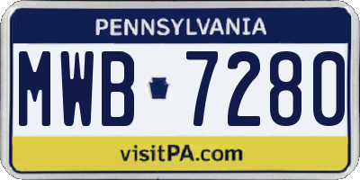PA license plate MWB7280