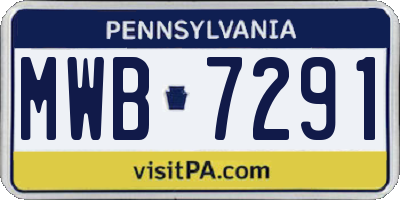 PA license plate MWB7291