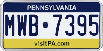 PA license plate MWB7395