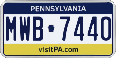 PA license plate MWB7440