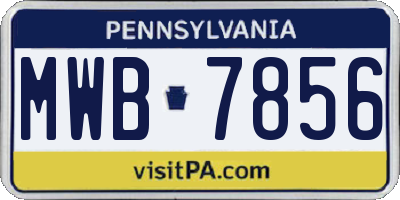 PA license plate MWB7856