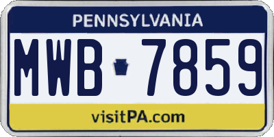 PA license plate MWB7859