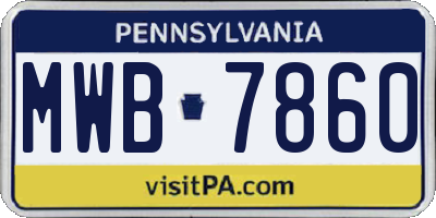 PA license plate MWB7860