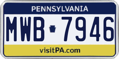 PA license plate MWB7946