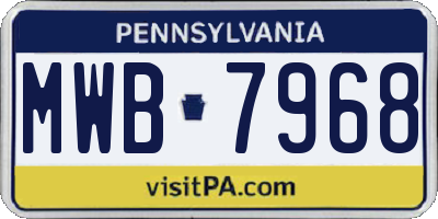 PA license plate MWB7968