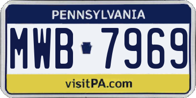 PA license plate MWB7969