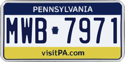 PA license plate MWB7971