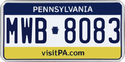 PA license plate MWB8083