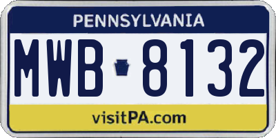 PA license plate MWB8132