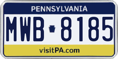 PA license plate MWB8185