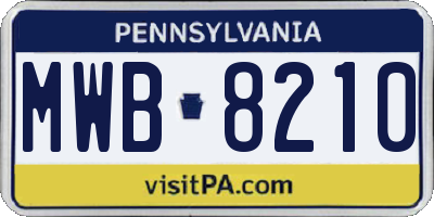 PA license plate MWB8210