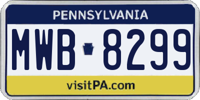PA license plate MWB8299