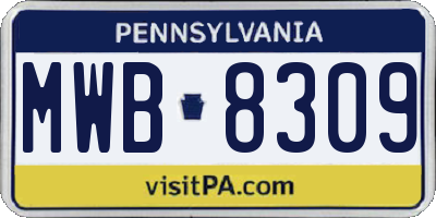 PA license plate MWB8309
