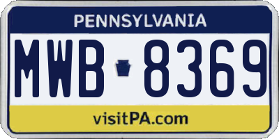 PA license plate MWB8369