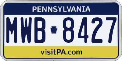 PA license plate MWB8427