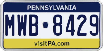 PA license plate MWB8429