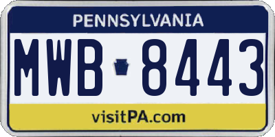 PA license plate MWB8443