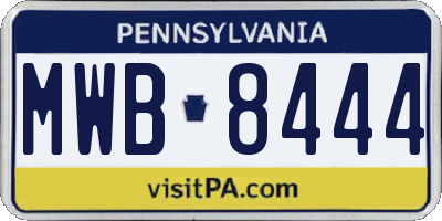PA license plate MWB8444