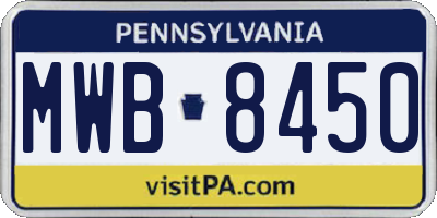 PA license plate MWB8450