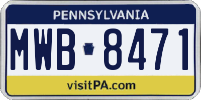 PA license plate MWB8471